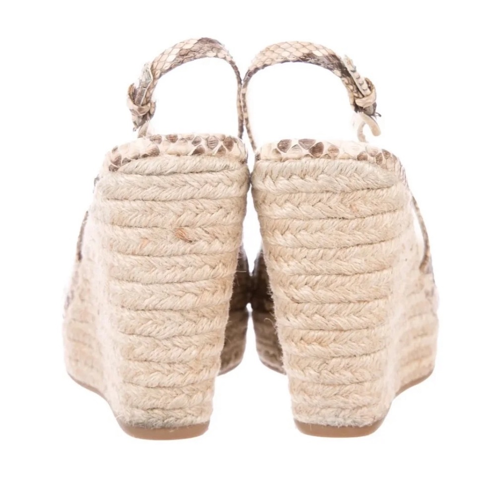 ❤️ PRADA Leather Wedge Sandals Snake skin print - Picture 5 of 6